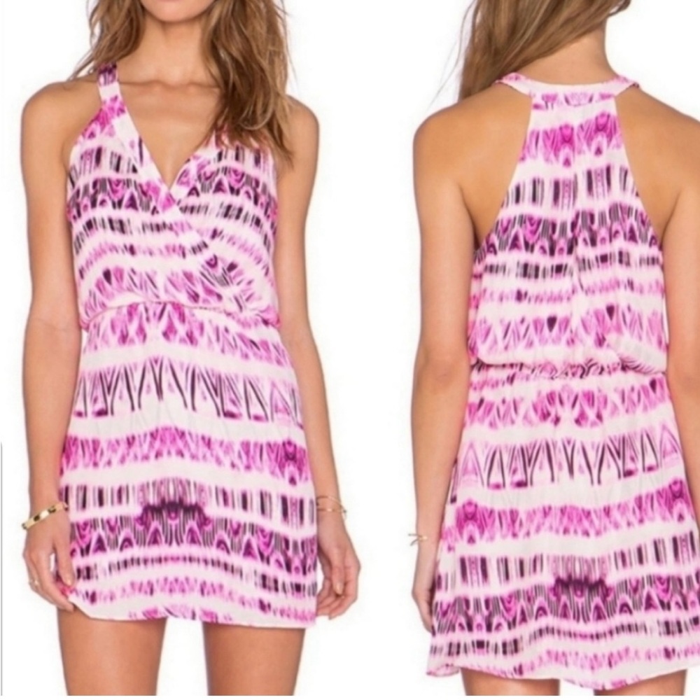 Parker Tye Dye Pink Kita Pink Wrap Front Dress S